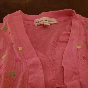 Girls pink cardigan